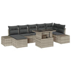 Garten-Sofa-Set mit Kissen 8 pcs Hellgrau