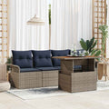 Garten-Sofa-Set mit Kissen 5 pcs Grau und Marineblau