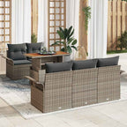 Gartensofa-set mit Kissen 6 pcs Grau Poly-Rattan