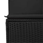 Garten-Sofa-Set mit Kissen 7 pcs Schwarz