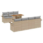 Garten-Sofa-Set mit Kissen 8 pcs Beige und Hellgrau