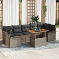 Garten-Sofa-Set mit Kissen 8 pcs Grau