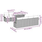 Gartensofa-set mit Kissen 7 pcs Beige und Creme Poly-Rattan