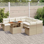 Garten-Sofa-Set mit Kissen Beige und Creme
