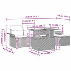 Garten-Sofa-Set mit Kissen 6 pcs Schwarz