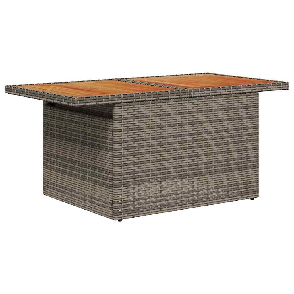 Gartensofa-set mit Kissen 9 pcs Grau Poly-Rattan