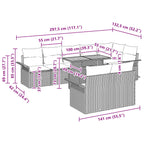 Garten-Sofa-Set mit Kissen 9 pcs Schwarz und blau