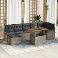 Gartensofa-set mit Kissen 8 pcs Grau Poly-Rattan