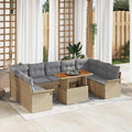 Garten-Sofa-Set mit Kissen 10 pcs Beige und Hellgrau
