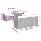 Gartensofa-set mit Kissen 7 pcs Grau Poly-Rattan