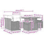 Garten-Sofa-Set mit Kissen 7 pcs Grau