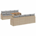 Garten-Sofa-Set mit Kissen 7 pcs Beige und Hellgrau