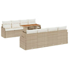 Garten-Sofa-Set mit Kissen 7 pcs Beige und Creme