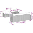 Garten-Sofa-Set mit Kissen 7 pcs Schwarz