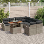 Garten-Sofa-Set mit Kissen 7 pcs Grau