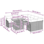 Garten-Sofa-Set mit Kissen 7 pcs Grau
