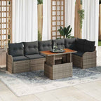 Garten-Sofa-Set mit Kissen 7 pcs Grau
