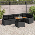 Garten-Sofa-Set mit Kissen 7 pcs Schwarz
