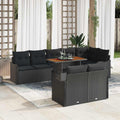 Garten-Sofa-Set mit Kissen 9 pcs Schwarz