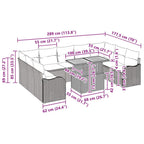 Garten-Sofa-Set mit Kissen 10 pcs Grau