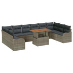Garten-Sofa-Set mit Kissen 11 pcs Grau