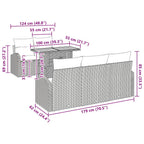 Garten-Sofa-Set mit Kissen 6 pcs Grau