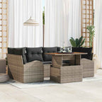 Garten-Sofa-Set mit Kissen 7 pcs Grau