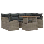 Garten-Sofa-Set mit Kissen 7 pcs Grau