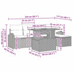Garten-Sofa-Set mit Kissen 6 pcs Beige und Hellgrau