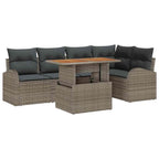 Garten-Sofa-Set mit Kissen 6 pcs Grau