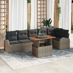 Garten-Sofa-Set mit Kissen 7 pcs Grau