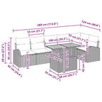 Garten-Sofa-Set mit Kissen 7 pcs Beige und Creme