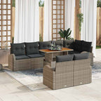 Garten-Sofa-Set mit Kissen 9 pcs Grau