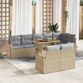 Garten-Sofa-Set mit Kissen 9 pcs Beige und Hellgrau