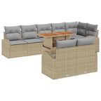 Garten-Sofa-Set mit Kissen 9 pcs Beige und Hellgrau