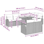 Garten-Sofa-Set mit Kissen 9 pcs Schwarz