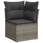 Garten-Sofa-Set mit Kissen 9 pcs Grau