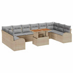 Garten-Sofa-Set mit Kissen 11 pcs Beige und Hellgrau
