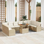 Garten-Sofa-Set mit Kissen 11 pcs Beige und Creme