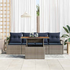 Garten-Sofa-Set mit Kissen 5 pcs Grau und Marineblau