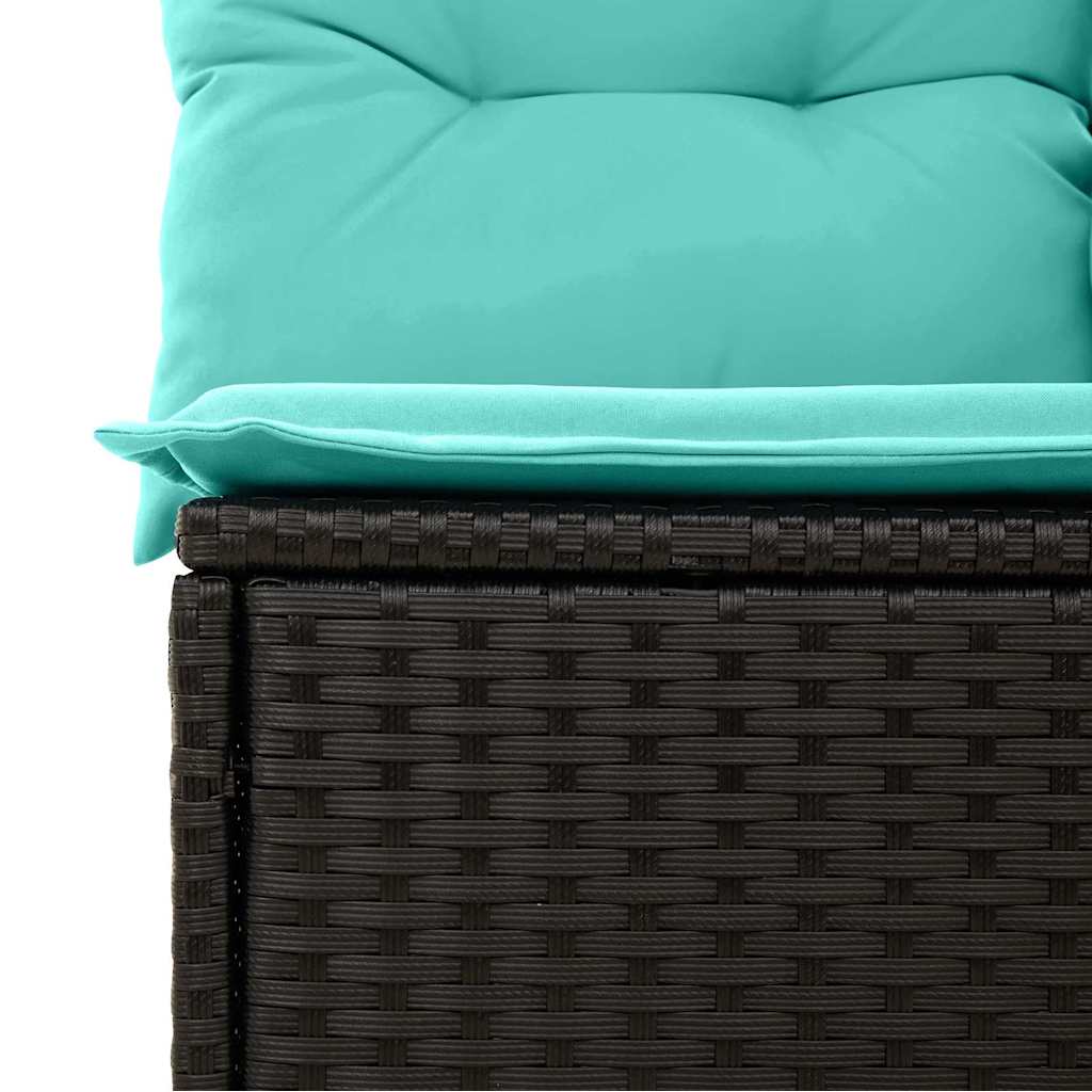 Garten-Sofa-Set mit Kissen 5 pcs Schwarz und blau