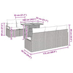 Garten-Sofa-Set mit Kissen 7 pcs Grau