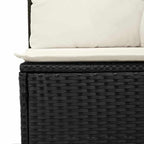 Garten-Sofa-Set mit Kissen 7 pcs Schwarz und Creme