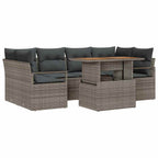 Garten-Sofa-Set mit Kissen 7 pcs Grau