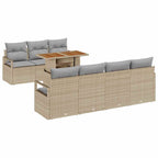 Garten-Sofa-Set mit Kissen mit Kissen 8 pcs Beige und Grau