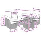 Garten-Sofa-Set mit Kissen 8 pcs Schwarz und Braun