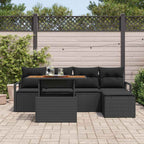 Garten Essgruppe mit Kissen 6 pcs Schwarz und Braun