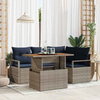 Garten Essgruppe mit Kissen 5 pcs Grau und Marineblau