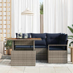 Garten Essgruppe mit Kissen 5 pcs Grau und Marineblau
