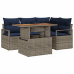 Garten Essgruppe mit Kissen 5 pcs Grau und Marineblau